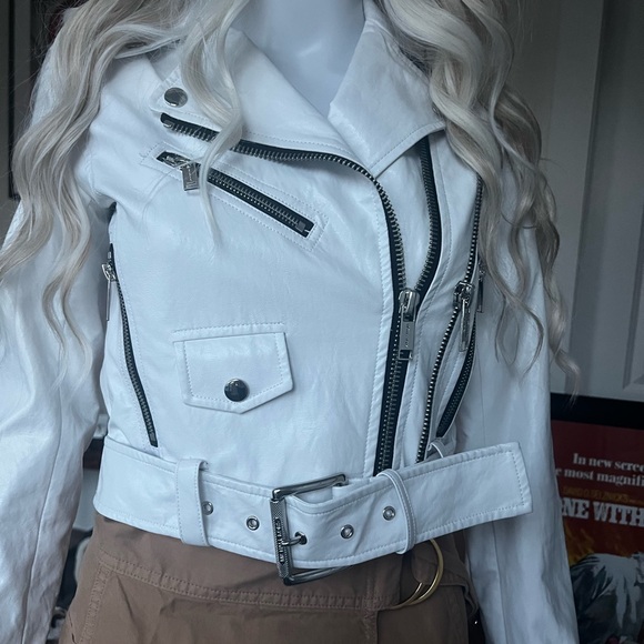 Michael Kors leather jacket xxs - Picture 2 of 6